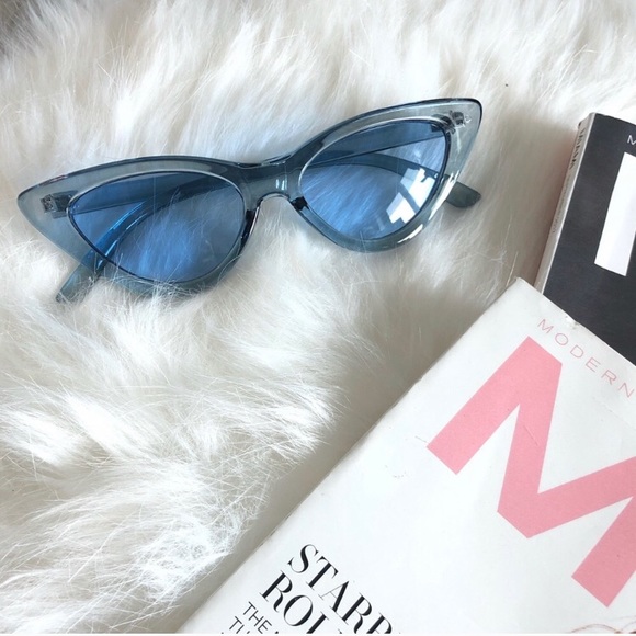 Vanity x Lace Boutique Accessories - ‘Sophia Soho’ translucent cat eye sunnies- BLUE